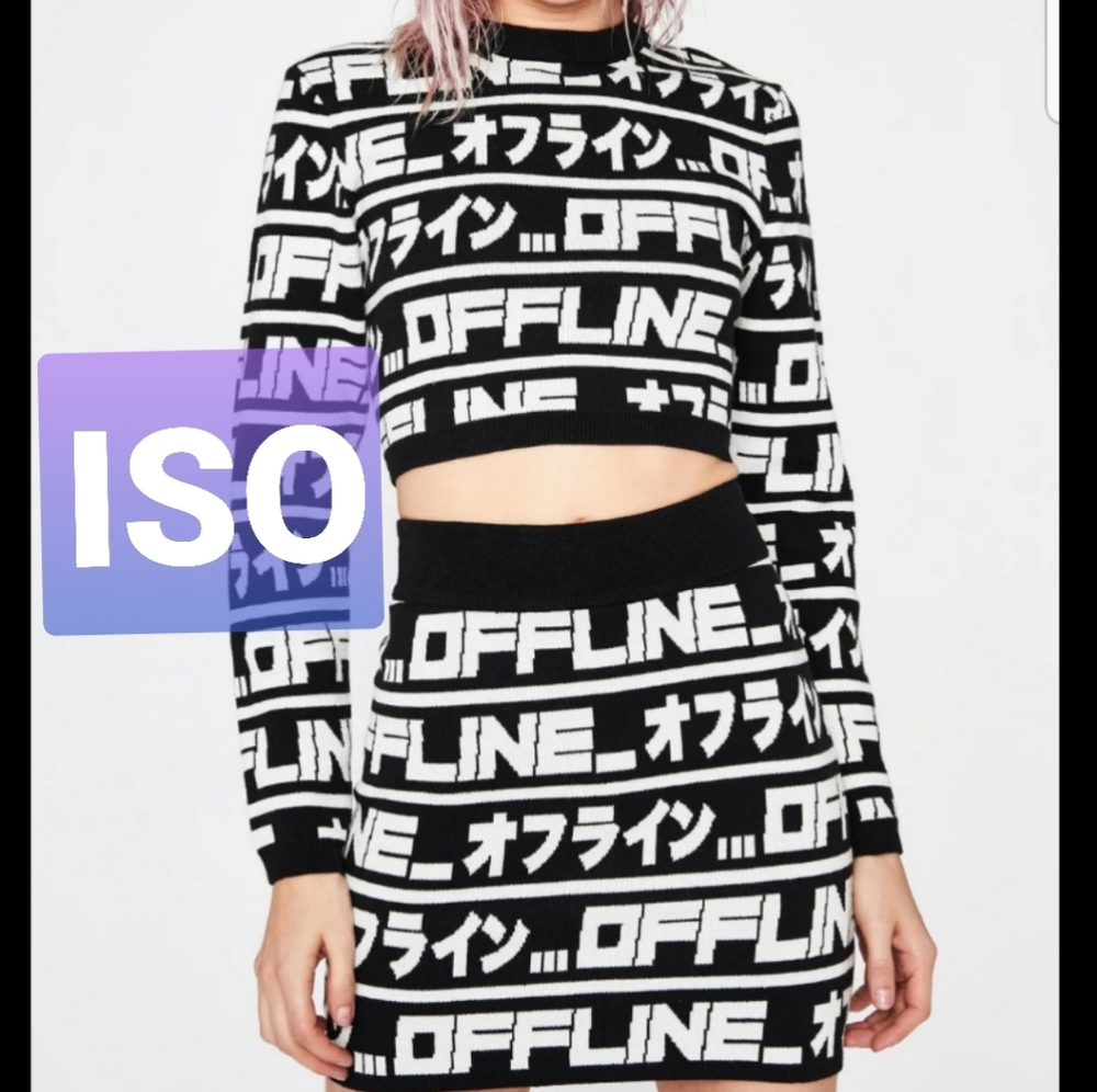 Current Mood Logged Out Cropped Sweater and Skirt